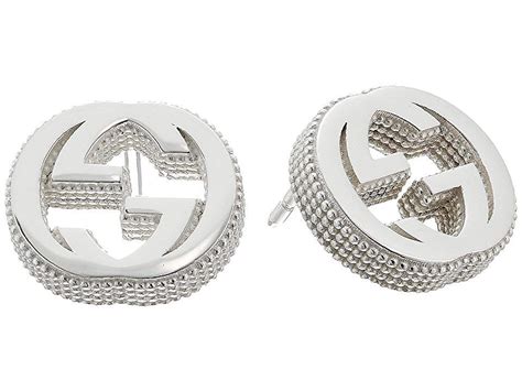 gucci trademark silver earrings|gucci interlocking g silver earrings.